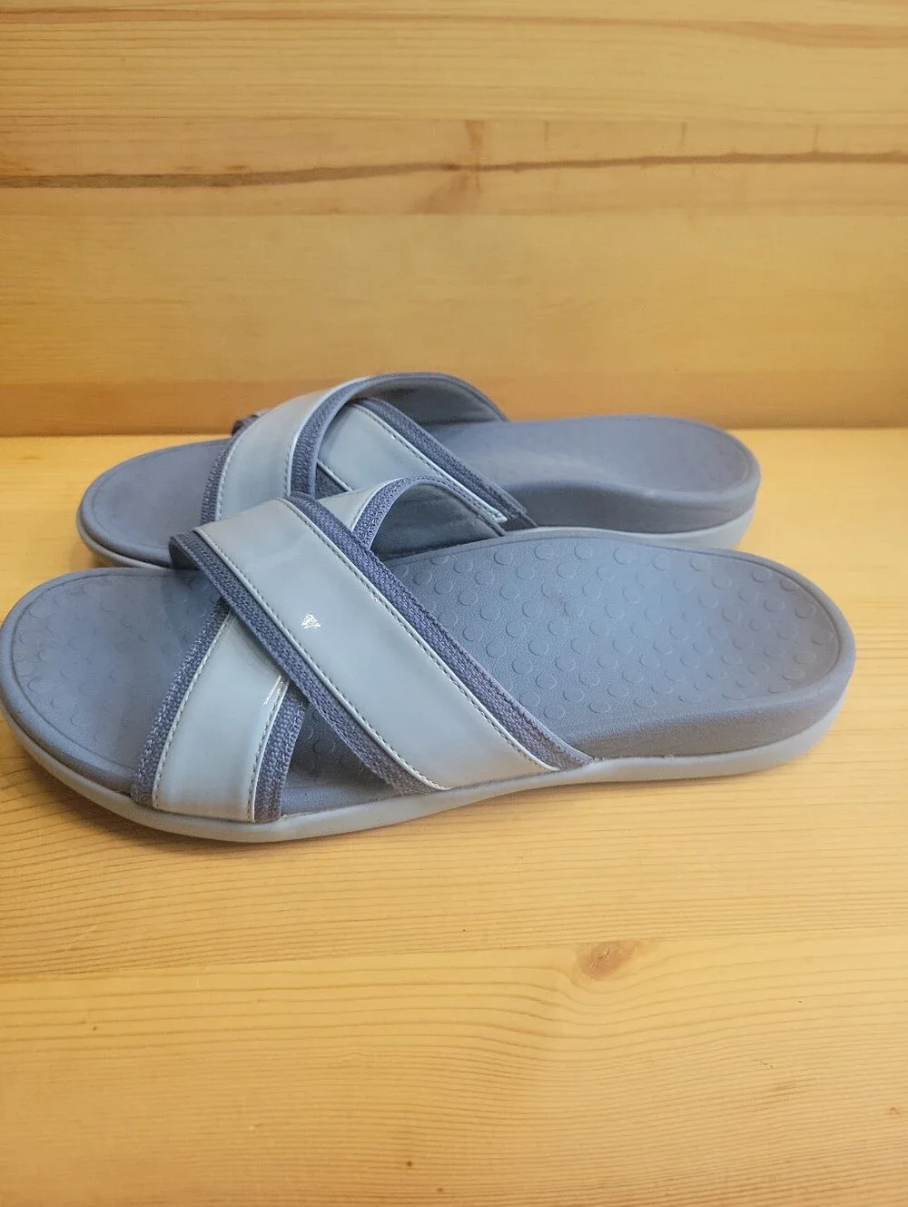 Vionic Women's Merced Cross Strap Sandals Orthopedic Blue